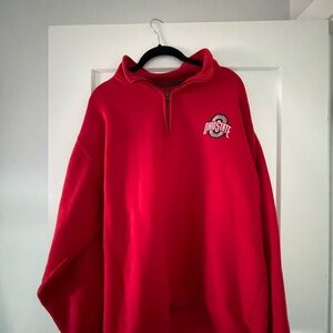 Ohio State Red Men's Half-Zip Sweatshirt